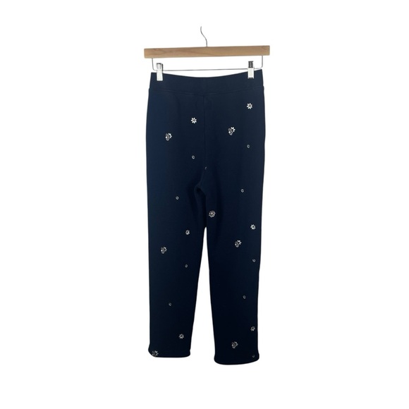 NWOT Madewell MWL Airyterry Floral Embroidered Tapered Sweatpants Navy Size XXS - Picture 8 of 16